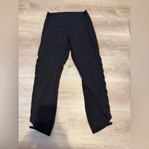 Lululemon Black Mesh Performance Leggings Size 10